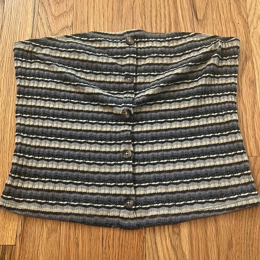 Ribbed button up tube top